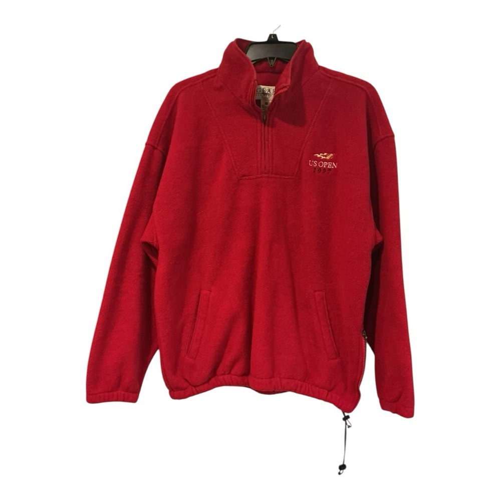 Vintage US Open 1997 Red Fleece Quarter Zip Pullover Men’s XL